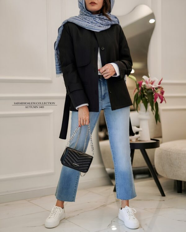 بارانی مشکی wet - Image 3