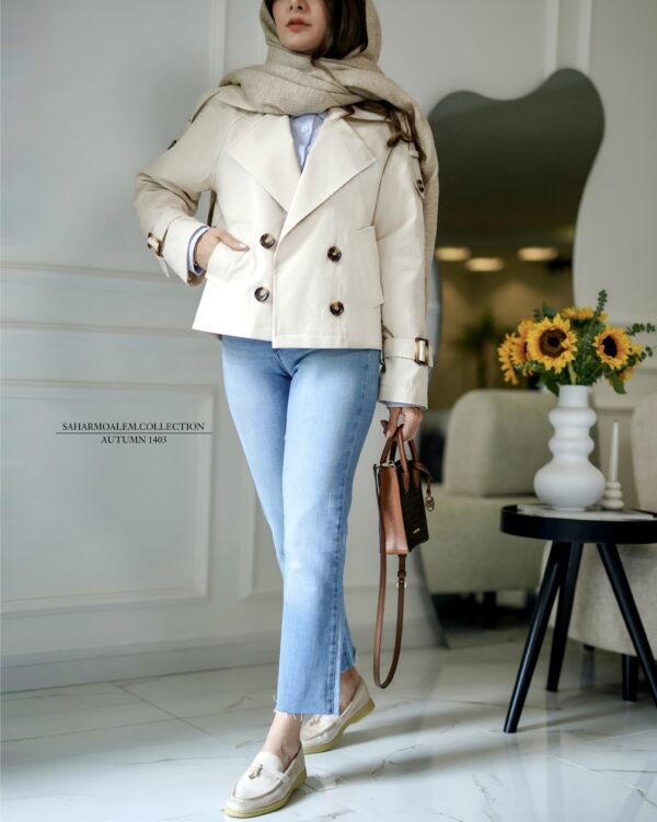 کرم کوتاه trench coat - Image 2
