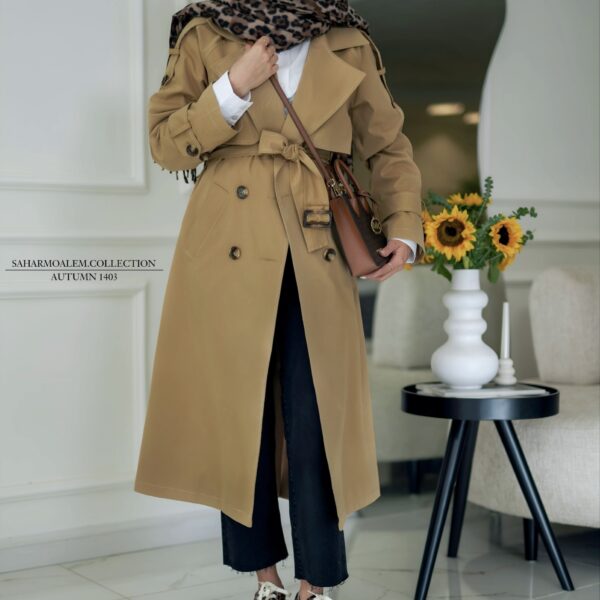 نسکافه ای بلند trench coat (اتمام موجودی)