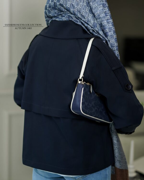 سرمه ای کوتاه trench coat (اتمام موجودی) - Image 2